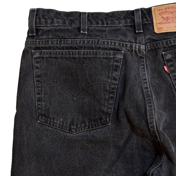 Vtg Levi's 550 Mens Black Relaxed Fit Tapered Leg Red Tab Jeans SZ 42 x 30 1996 - Picture 6 of 11